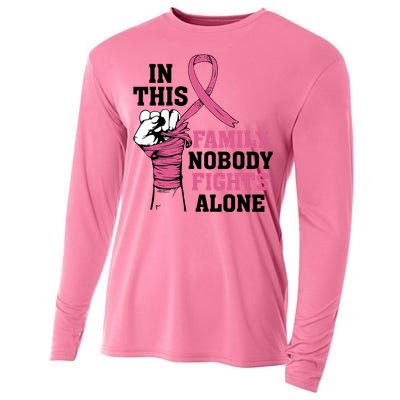 In This Family Nobody Fights Alone Breast Cancer Awareness Cooling Performance Long Sleeve Crew