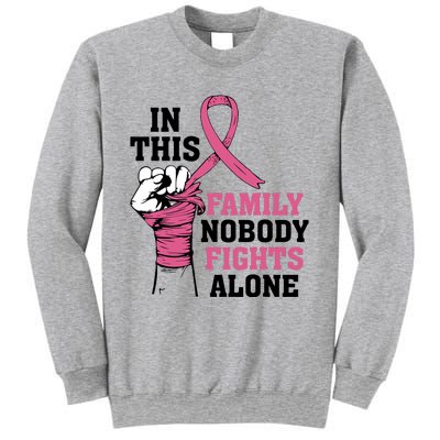 In This Family Nobody Fights Alone Breast Cancer Awareness Sweatshirt