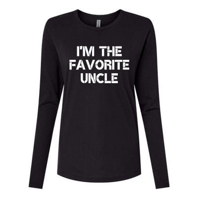 I'm The Favorite Uncle , Funny Family Niece Nephew Gift Womens Cotton Relaxed Long Sleeve T-Shirt