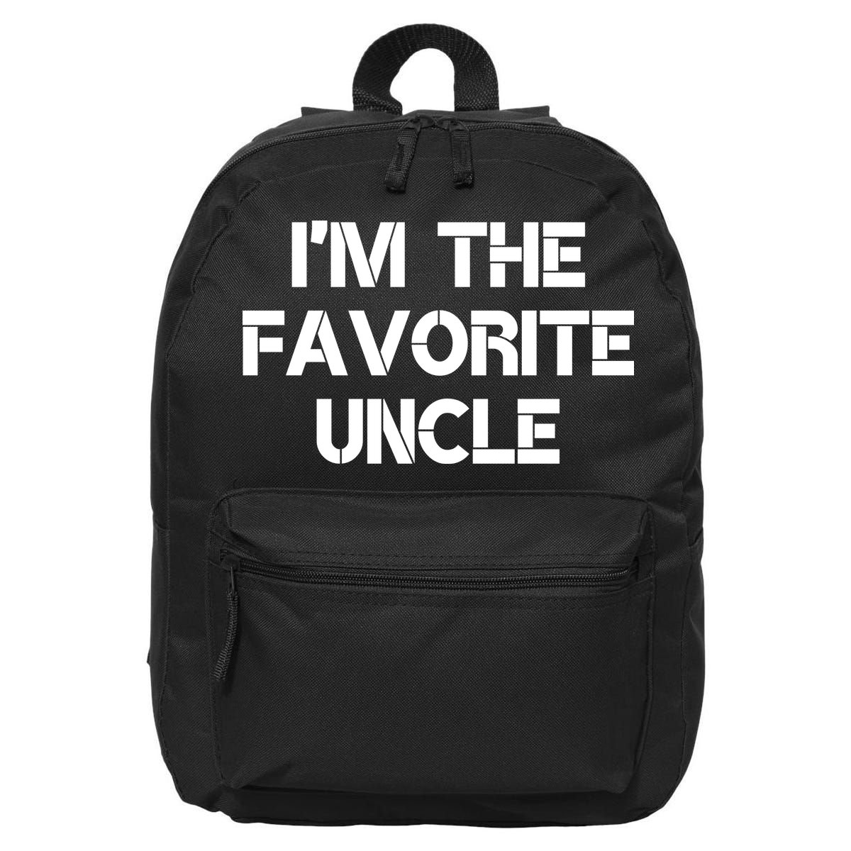 I'm The Favorite Uncle , Funny Family Niece Nephew Gift 16 in Basic Backpack