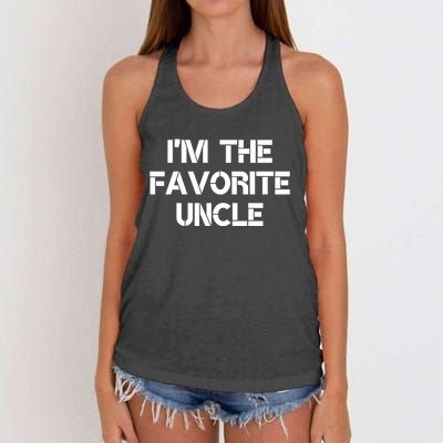 I'm The Favorite Uncle , Funny Family Niece Nephew Gift Women's Knotted Racerback Tank