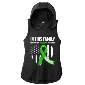 In This Family Nobody Fights Alone Brain Injury Warrior Ladies PosiCharge Tri-Blend Wicking Draft Hoodie Tank