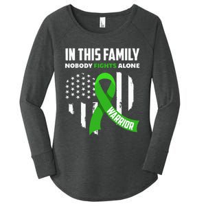 In This Family Nobody Fights Alone Brain Injury Warrior Women's Perfect Tri Tunic Long Sleeve Shirt