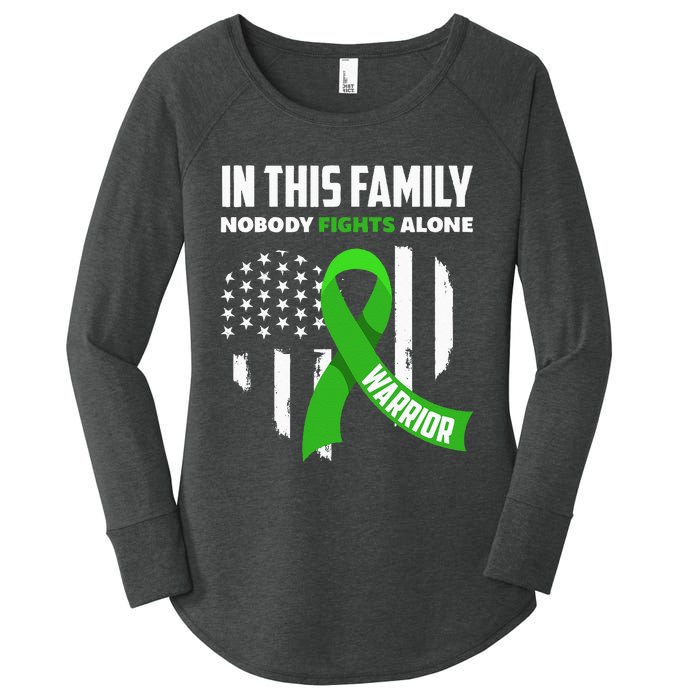 In This Family Nobody Fights Alone Brain Injury Warrior Women's Perfect Tri Tunic Long Sleeve Shirt