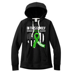 In This Family Nobody Fights Alone Brain Injury Warrior Women's Fleece Hoodie