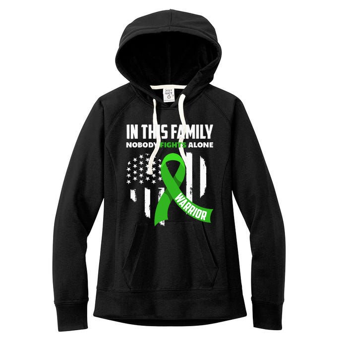 In This Family Nobody Fights Alone Brain Injury Warrior Women's Fleece Hoodie