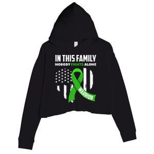 In This Family Nobody Fights Alone Brain Injury Warrior Crop Fleece Hoodie