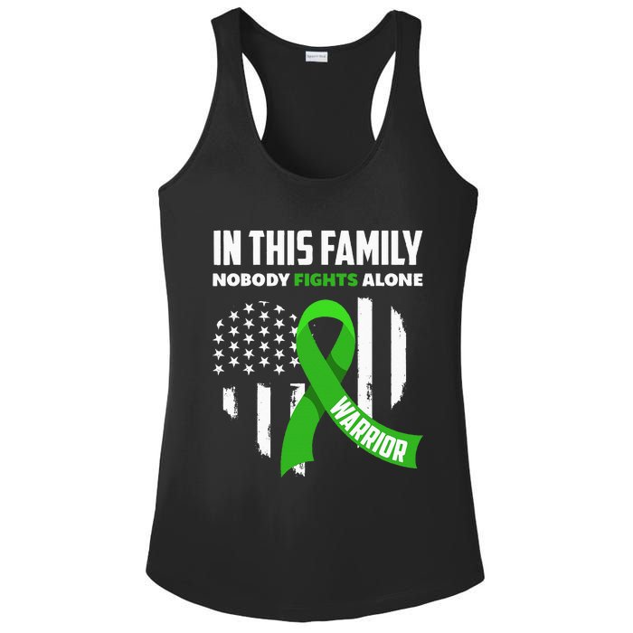 In This Family Nobody Fights Alone Brain Injury Warrior Ladies PosiCharge Competitor Racerback Tank