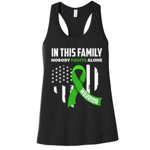 In This Family Nobody Fights Alone Brain Injury Warrior Women's Racerback Tank