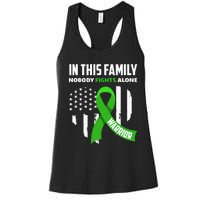 In This Family Nobody Fights Alone Brain Injury Warrior Women's Racerback Tank