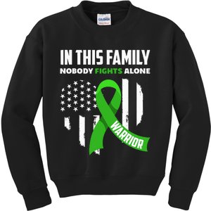 In This Family Nobody Fights Alone Brain Injury Warrior Kids Sweatshirt