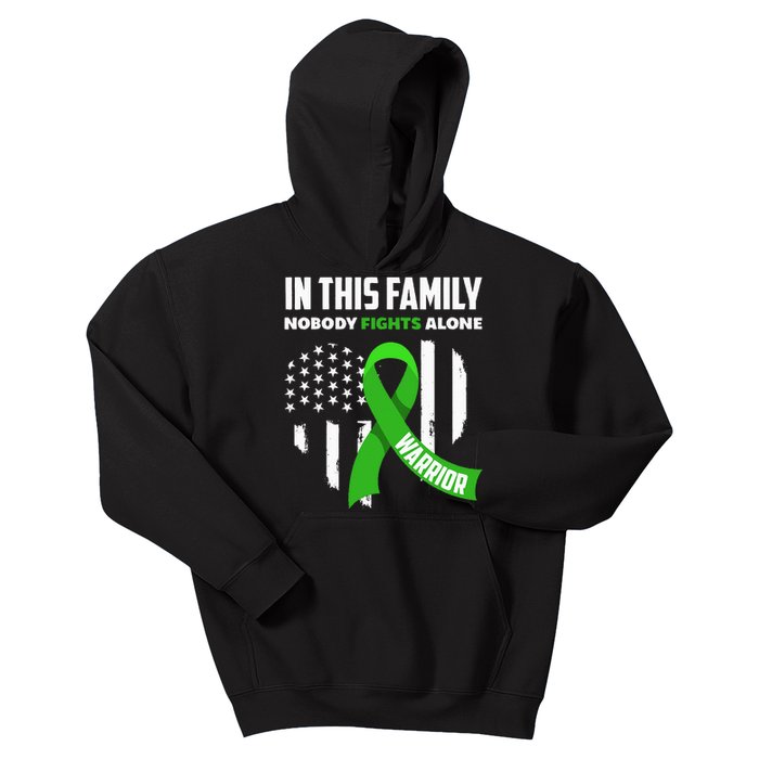 In This Family Nobody Fights Alone Brain Injury Warrior Kids Hoodie