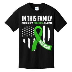 In This Family Nobody Fights Alone Brain Injury Warrior Kids T-Shirt