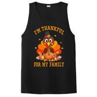 I'm Thankful For My Family Thanksgiving Little Turkey PosiCharge Competitor Tank