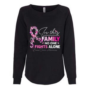 In This Family No One Fight Alone Breast Cancer Awareness Womens California Wash Sweatshirt