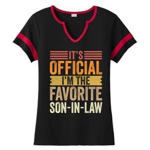 Im The Favorite Son In Law Child Funny Family Humor Retro Ladies Halftime Notch Neck Tee