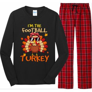 Im The Football Turkey Family Happy Thanksgiving Thankful Gift Long Sleeve Pajama Set