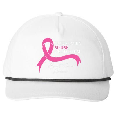 In This Family No One Fights Alone Breast Cancer Awareness Snapback Five-Panel Rope Hat