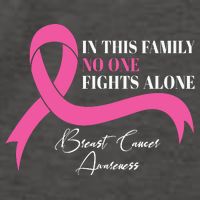 In This Family No One Fights Alone Breast Cancer Awareness Vector Backpack