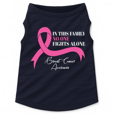 In This Family No One Fights Alone Breast Cancer Awareness Doggie Tank