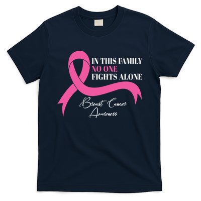 In This Family No One Fights Alone Breast Cancer Awareness T-Shirt