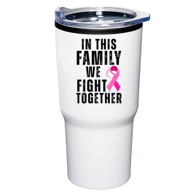 In This Family We Fight Together Breast Cancer Ribbon Tumbler