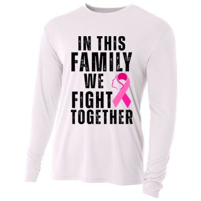 In This Family We Fight Together Breast Cancer Ribbon Cooling Performance Long Sleeve Crew