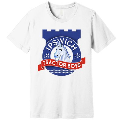 Ipswich Town Fan Tractor Boy Suffolk Punch Badge Premium T-Shirt