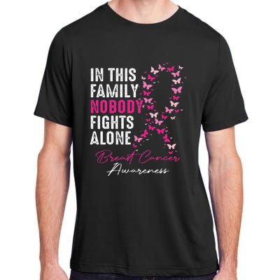 In This Family No One Fight Alone Breast Cancer Awareness Adult ChromaSoft Performance T-Shirt