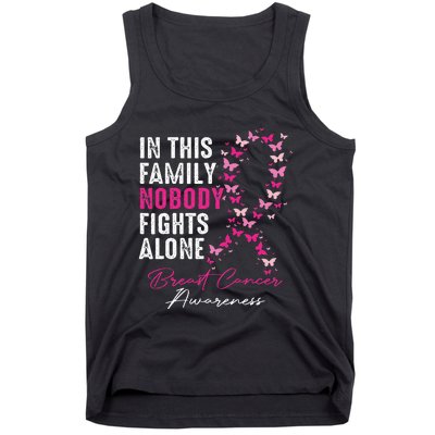 In This Family No One Fight Alone Breast Cancer Awareness Tank Top