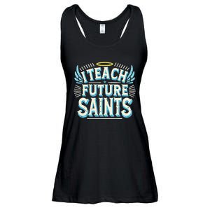 I Teach Future Saints Catholic For Dedicated Teachers Ladies Essential Flowy Tank