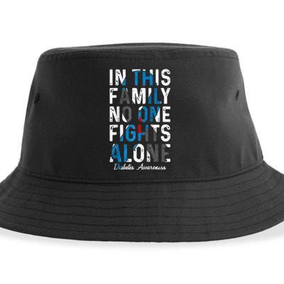 In This Family No One Fight Alone Diabetes Awareness Sustainable Bucket Hat