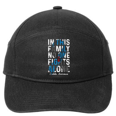 In This Family No One Fight Alone Diabetes Awareness 7-Panel Snapback Hat