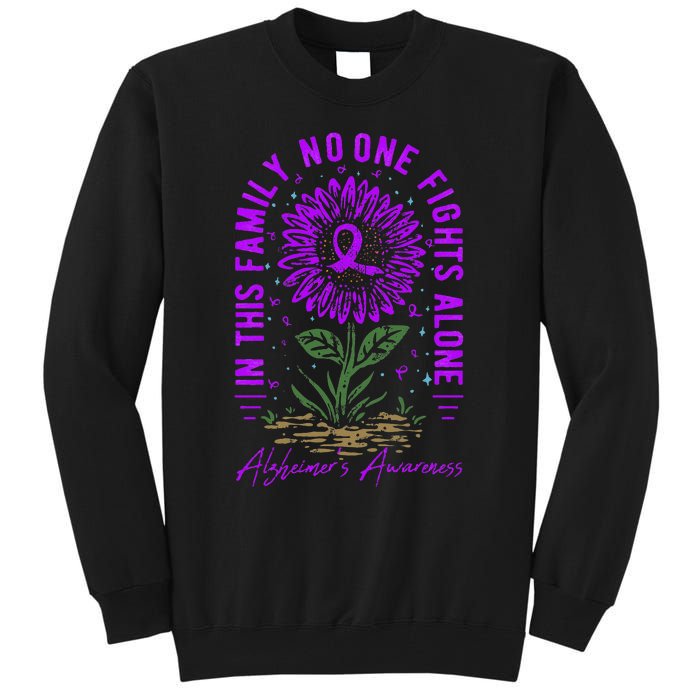 In This Family No One Fight Alone Alzheimer’s Awareness Tall Sweatshirt