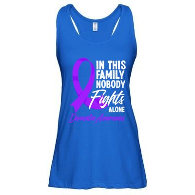 In This Family Nobody Fights Alone Detia Awareness Gift Ladies Essential Flowy Tank