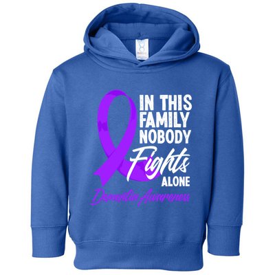 In This Family Nobody Fights Alone Detia Awareness Gift Toddler Hoodie