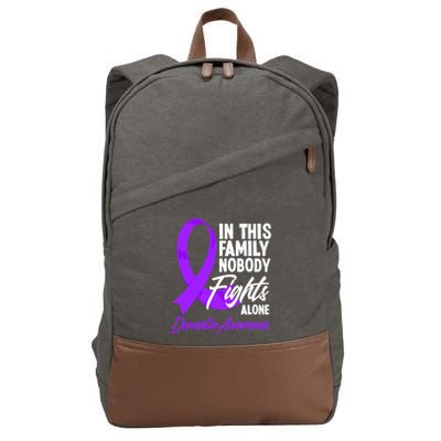 In This Family Nobody Fights Alone Detia Awareness Gift Cotton Canvas Backpack