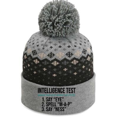 Intelligence Test Funny Message The Baniff Cuffed Pom Beanie