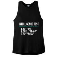 Intelligence Test Funny Message Ladies PosiCharge Tri-Blend Wicking Tank
