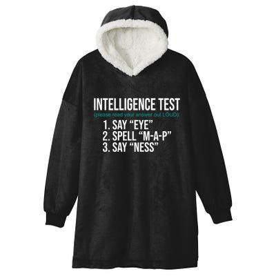 Intelligence Test Funny Message Hooded Wearable Blanket