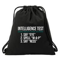 Intelligence Test Funny Message Drawstring Bag