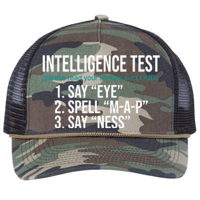 Intelligence Test Funny Message Retro Rope Trucker Hat Cap