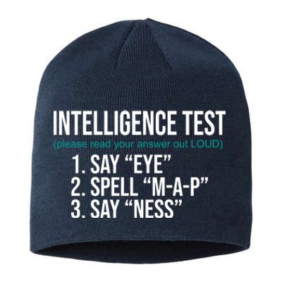 Intelligence Test Funny Message Sustainable Beanie