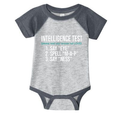 Intelligence Test Funny Message Infant Baby Jersey Bodysuit