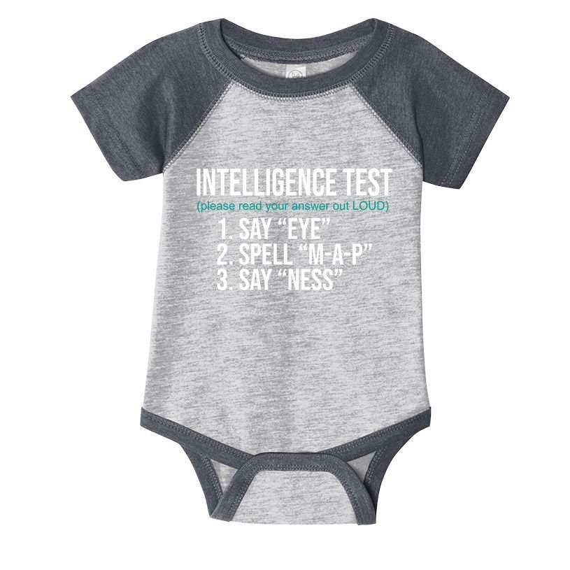 Intelligence Test Funny Message Infant Baby Jersey Bodysuit