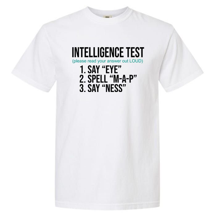 Intelligence Test Funny Message Garment-Dyed Heavyweight T-Shirt