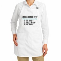 Intelligence Test Funny Message Apron