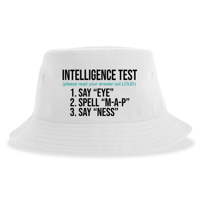 Intelligence Test Funny Message Sustainable Bucket Hat