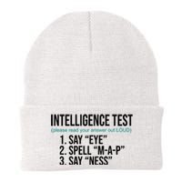 Intelligence Test Funny Message Knit Cap Winter Beanie