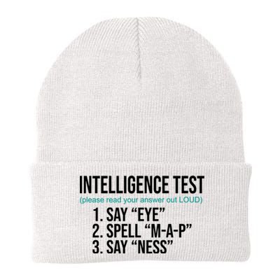 Intelligence Test Funny Message Knit Cap Winter Beanie